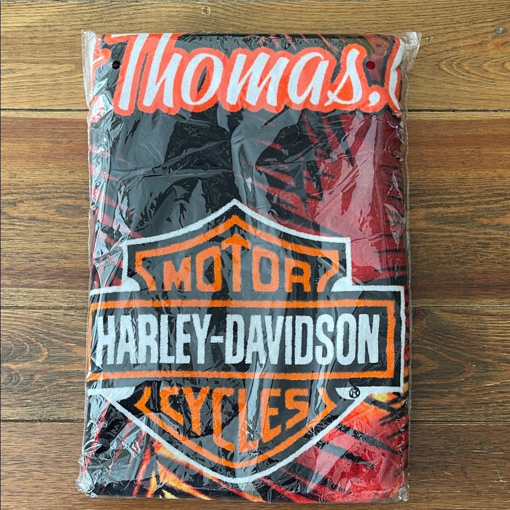 Harley-Davidson Motor Cycles | St Thomas | Greetings From | Beach Towel Sunset